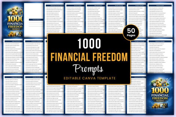 1000 Financial Freedom Prompts Canva: A Tool for Modern Money Mastery
