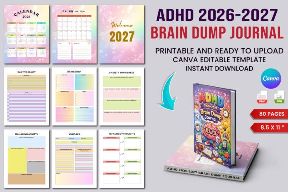 ADHD Brain Dump Journal 2026–2027