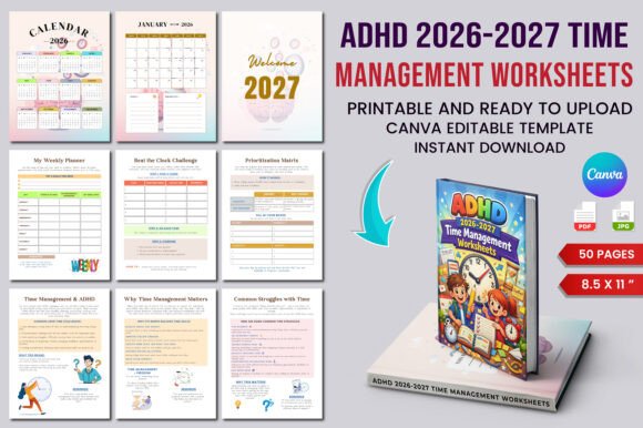 ADHD Time Management Planner 2026–2027: A Visual Tool for Organized Living