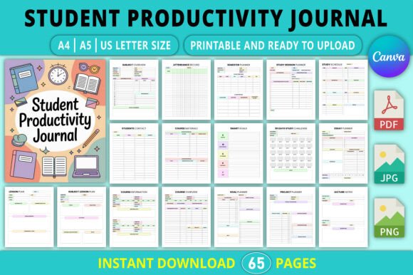 Editable Student Productivity Journal: A Customizable Tool for Academic and Educational Organization