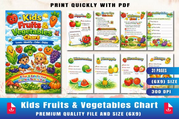 Kids Fruits Vegetables Chart