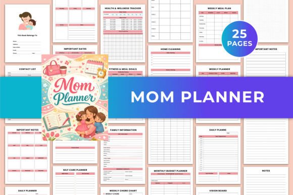 Mom Planner Canva KDP Graphics: A Customizable Tool for Modern Family Organization
