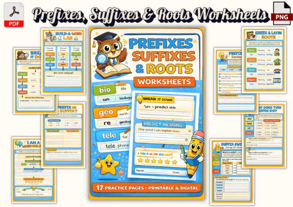 Prefixes, Suffixes Roots Worksheets