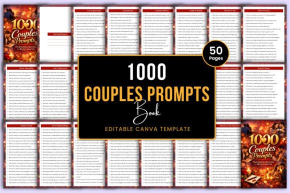 Revitalize Your Relationship with the 1000 Couples Prompts Book Canva Kdp Edition