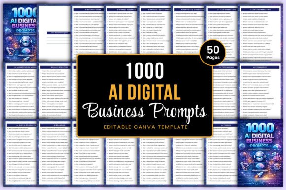 Unlocking Business Potential with 1000 AI Digital Business Prompts Canva